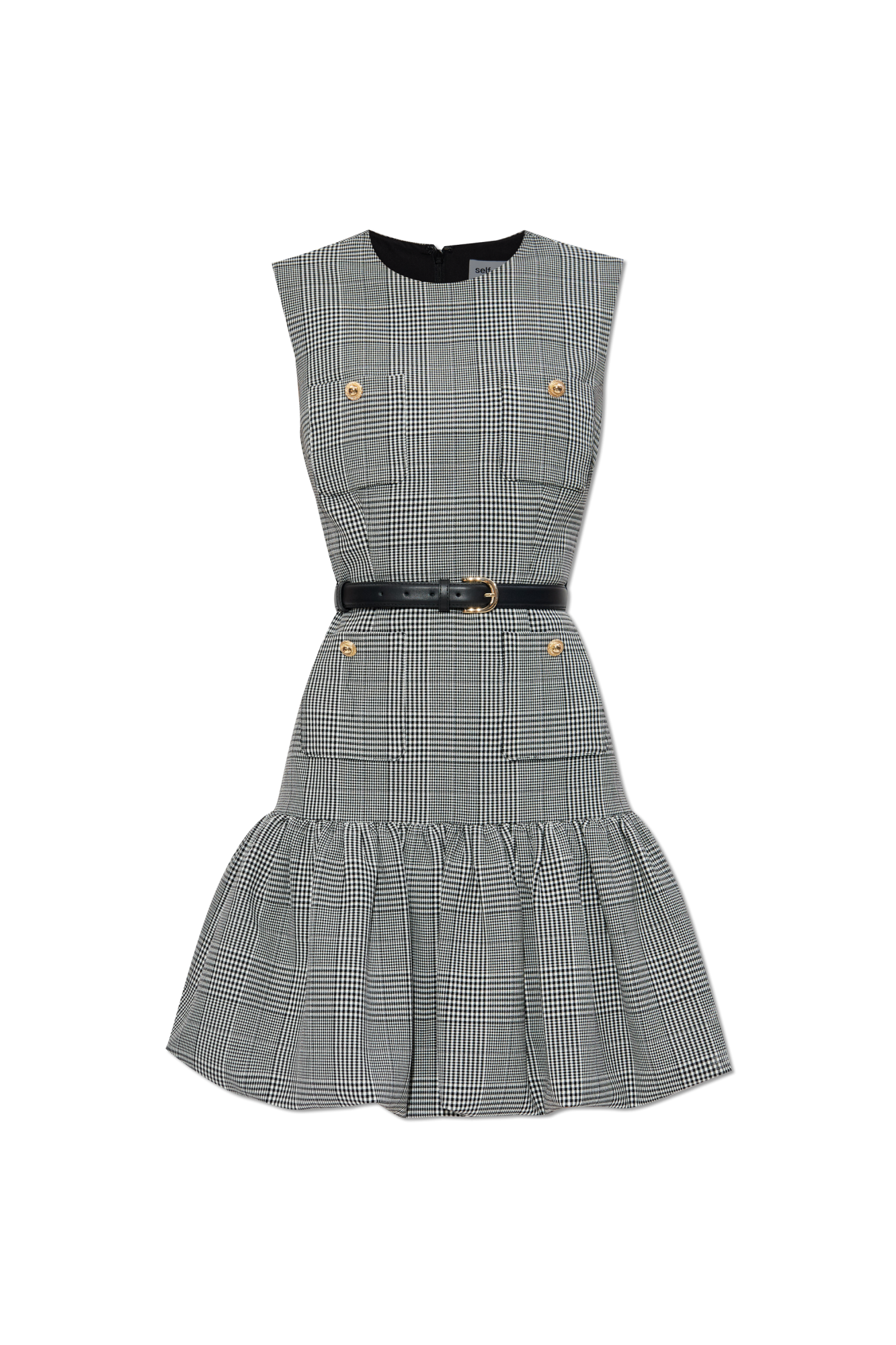 ワンピース SELF-PORTRAIT Woman Dress Black PF25017SABW BLACKANDWHITE Black Dress with a check pattern Self-Portrait - Vitkac Canada